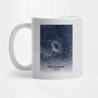 Mount Kilimanjaro Topographic map blue and white Mug